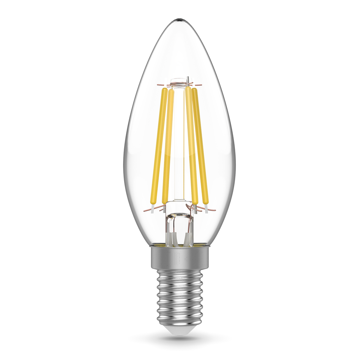 Лампа Gauss Basic Filament Свеча 4W 480lm 4000K E14 LED 1/10/50